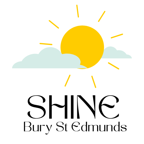 Shine Logo Shine logo sun coming out form behind the clouds